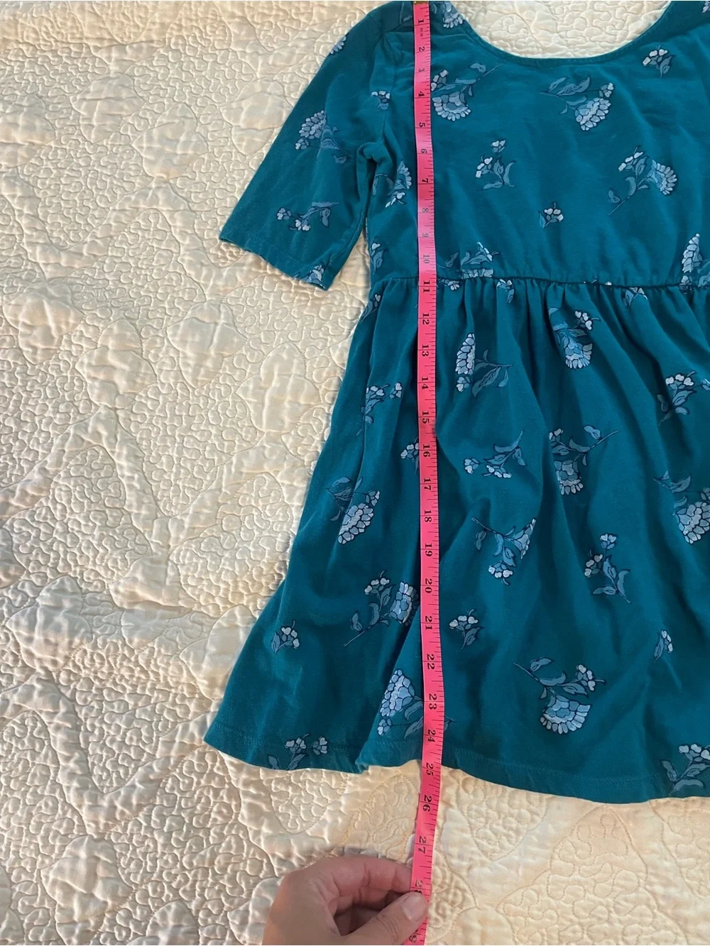 Old Navy Teal Floral Knit Dress